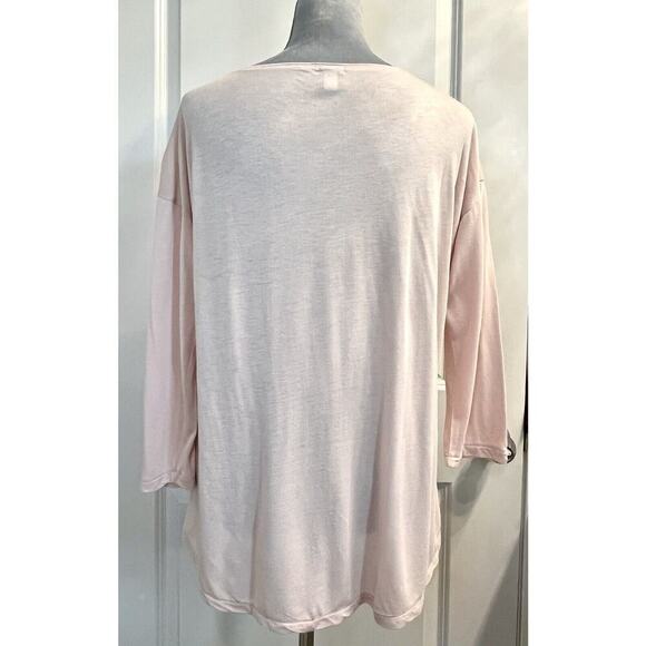 J Crew Modal Blend Tunic Top Blouse Sz Medium Scoop Neck Long Sleeve Pink - Picture 3 of 7